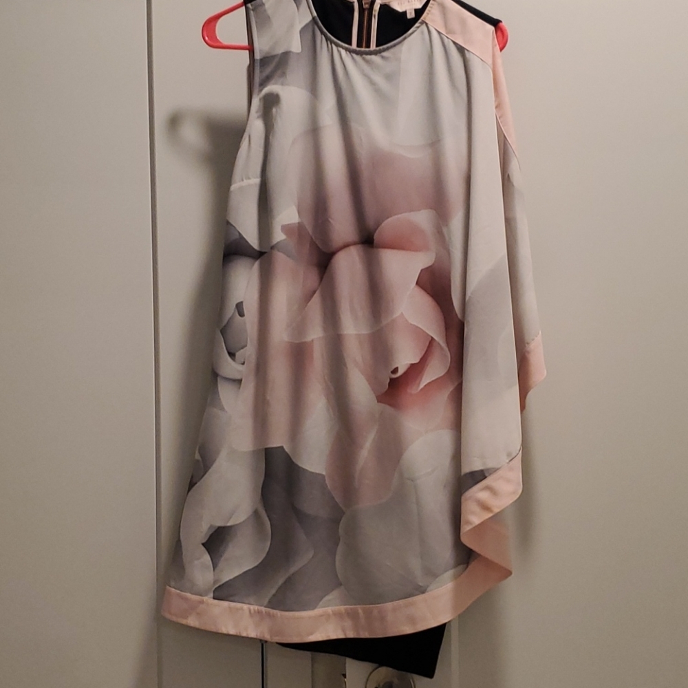 Ted Baker pink black Dress any occasion flowery all seasons